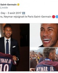 BBIN宝盈集团-8年前的今天内马尔2.22亿欧加盟巴黎，出战173场118球79助夺14冠